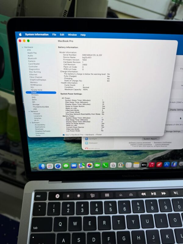 MacBook Pro 2020 13” M1 – 8GB RAM, 256GB SSD, Touch Bar, Space Grey (UK Used)