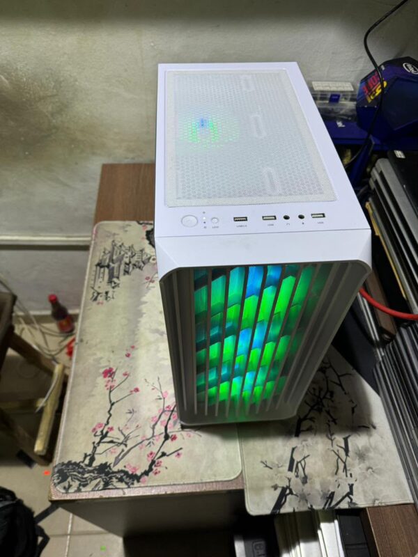 Custom Built Gigabyte Gaming Desktop – AMD Ryzen 7-5700X | RTX 4070 12GB | 32GB DDR4 3600MHz | 1TB NVMe Gen4 SSD | White ARGB Case (New)