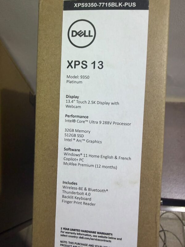 WhatsApp Image 2026-07-03 at 2.32.40 PM Dell XPS 13 9350 (2025) - Intel Core Ultra 9, 32GB RAM, 512GB SSD, 3K OLED